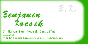 benjamin kocsik business card